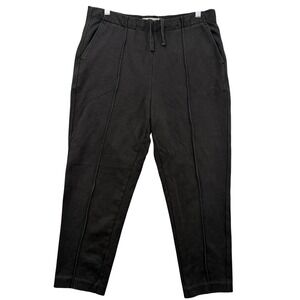 Everlane Pants Womens Large Black Pull-On Track Trouser Pintuck Knit Drawstring